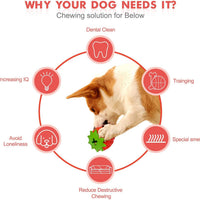 HKM-6621629 Durable Strawberry Dog Chew Toy for Aggressive Chewers with IQ Training Features