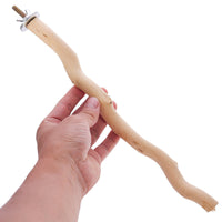 HKM-662163 Solid Wood Bird Stand Toy for Parrots - 20CM & 30CM Sizes Available