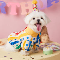 HKM-6621757 Floral Polka Dot Casual Shirt Dress for Puppies – Cotton Material, XS to XXL Sizes