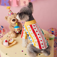 HKM-6621757 Floral Polka Dot Casual Shirt Dress for Puppies – Cotton Material, XS to XXL Sizes