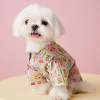HKM-6621757 Floral Polka Dot Casual Shirt Dress for Puppies – Cotton Material, XS to XXL Sizes