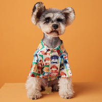 HKM-6621757 Floral Polka Dot Casual Shirt Dress for Puppies – Cotton Material, XS to XXL Sizes