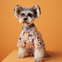 HKM-6621757 Floral Polka Dot Casual Shirt Dress for Puppies – Cotton Material, XS to XXL Sizes