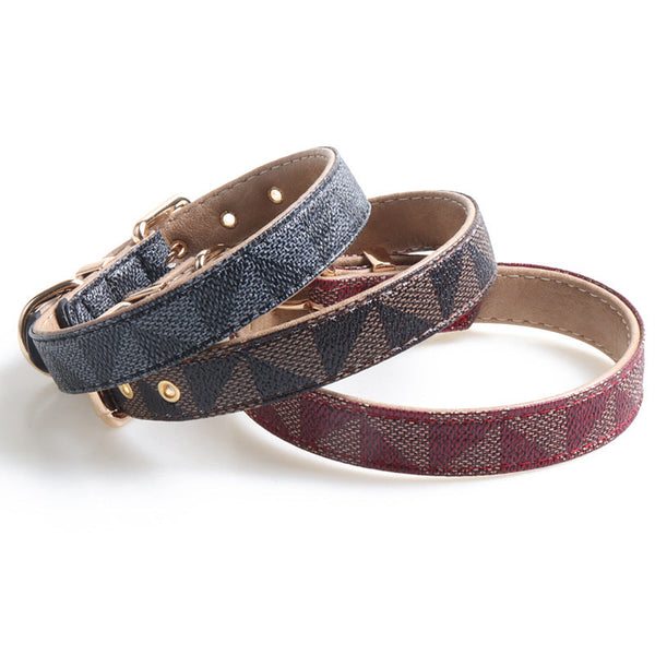 HKM-6622141 Exquisite PU Leather Dog Collar in Multiple Colors and Sizes