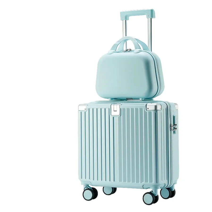 HKM-662291 Compact Gold Luggage Set for Travel with Small Computer Storage