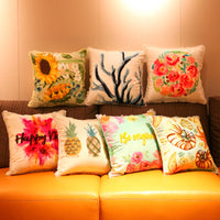 HKM-662291 Velvet Embroidered Throw Pillow Cover - Plush Cushion with Various Designs, 45x45 cm