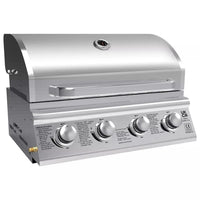 HKM-662419 Built-in Propane BBQ Gas Grill Smoker - Heavy Duty Stainless Steel for Outdoor Kitchen