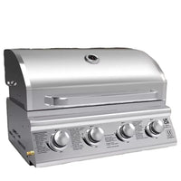 HKM-662419 Built-in Propane BBQ Gas Grill Smoker - Heavy Duty Stainless Steel for Outdoor Kitchen