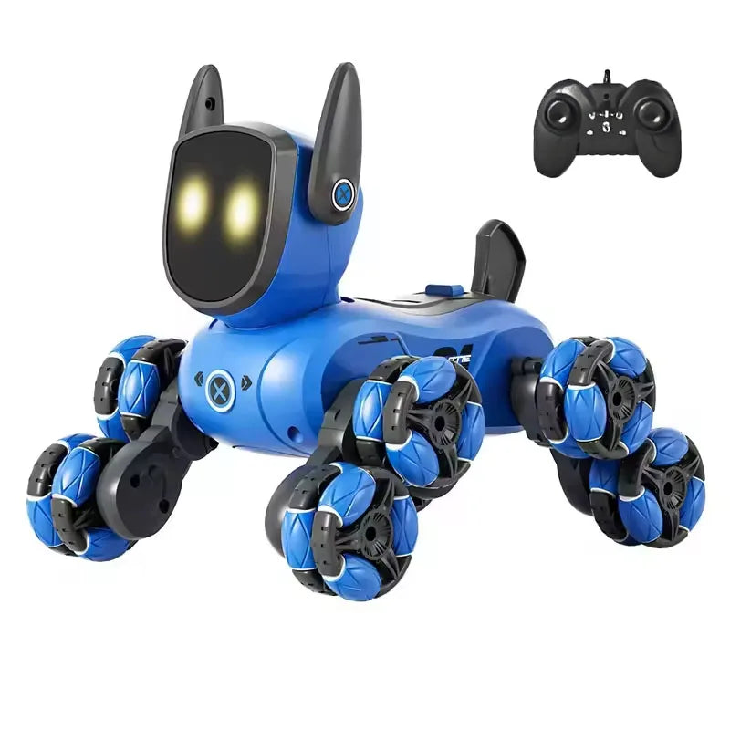 HKM-662483 Remote Control Robot Dog with 8 Wheels, 360° Rotation, Light and Sound for Ages 5 and Up