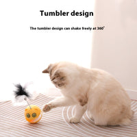 HKM-6624957 Interactive Cat Feather Toy with Roller Track and Catmint for Fun and Engagement