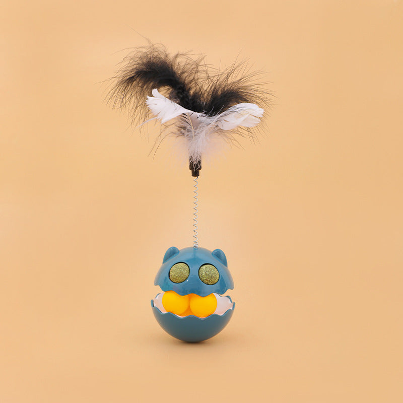 HKM-6624957 Interactive Cat Feather Toy with Roller Track and Catmint for Fun and Engagement