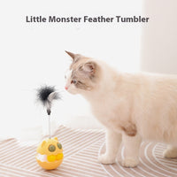 HKM-6624957 Interactive Cat Feather Toy with Roller Track and Catmint for Fun and Engagement