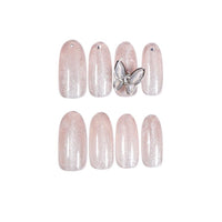 HKM-662547 Spar Cat Eye Zircon Butterfly Nail Art – 24 Piece Set, 20g Nail Patch