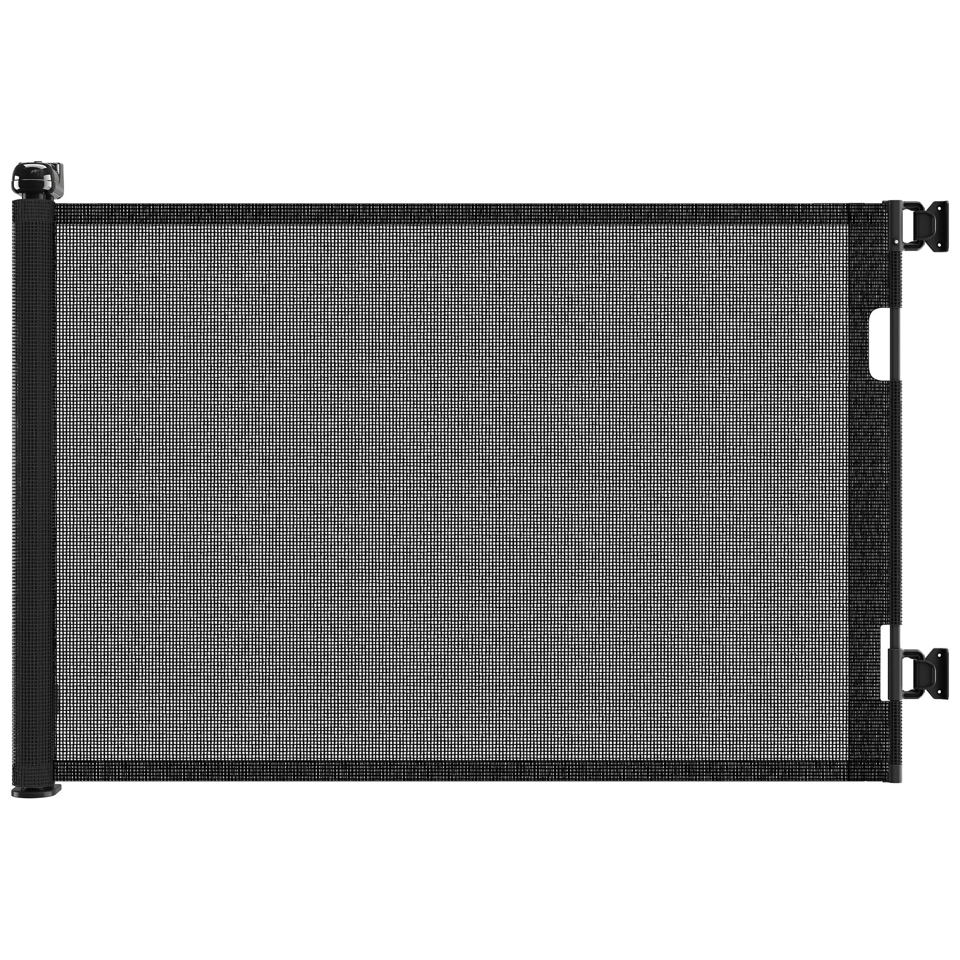 HKM-6625597 Retractable Child Safety Gate for Doorways, Indoor & Outdoor Use, 76" Wide, 33" Tall, Adjustable Mesh Design