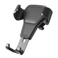 HKM-662611 Leather Grain Gravity Car Phone Holder - Adjustable, Universal Fit, Black and White Options