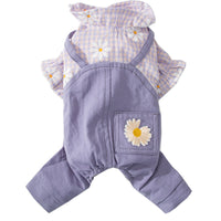 HKM-6626493 Purple Checkered Strap Pants for Dogs - Comfortable Fit for Small to XXL Sizes