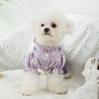 HKM-6626493 Purple Checkered Strap Pants for Dogs - Comfortable Fit for Small to XXL Sizes