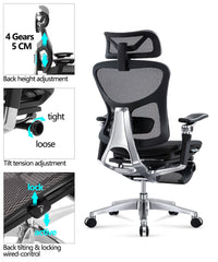 HKM-662675 Ergonomic Executive Office Chair with Adjustable 7D Armrests and Footrest