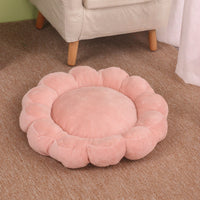 HKM-6627389 Cozy Double-Sided Short Plush Pet Bed with Multi-Color Petal Design for Cats and Dogs - 50x50cm
