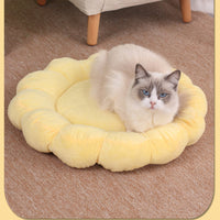HKM-6627389 Cozy Double-Sided Short Plush Pet Bed with Multi-Color Petal Design for Cats and Dogs - 50x50cm