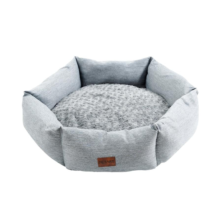 HKM-662739 Rose Velvet Hexagonal Dog Bed - Soft Plush Sofa for Small, Medium, and Large Dogs