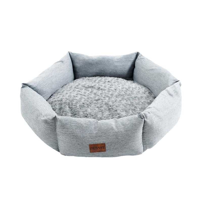 HKM-662739 Rose Velvet Hexagonal Dog Bed - Soft Plush Sofa for Small, Medium, and Large Dogs