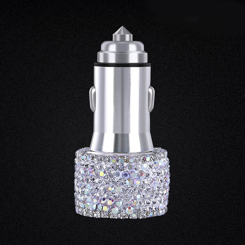 HKM-663123 Dual USB Car Charger with Emergency Hammer and Smart Protection for Mobile Devices