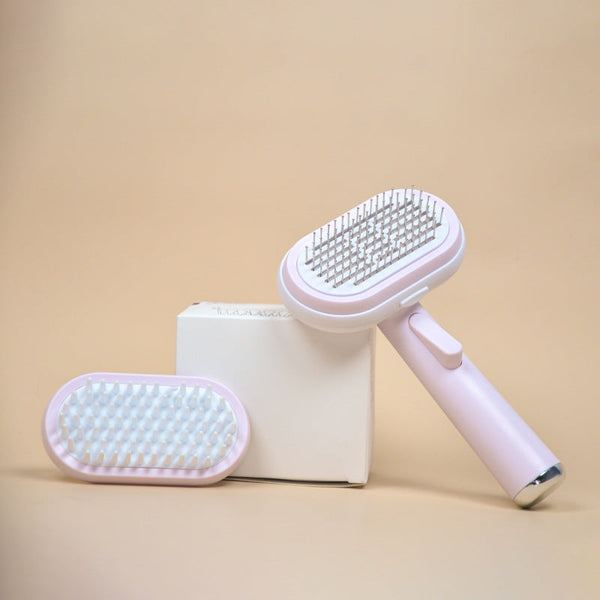 HKM-6631485 Pet Hair Removal Steel Needle Comb and Bath Brush in Blue and Pink