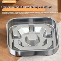 HKM-6631869 Square Stainless Steel Slow Feeding Bowl for Pets