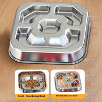 HKM-6631869 Square Stainless Steel Slow Feeding Bowl for Pets