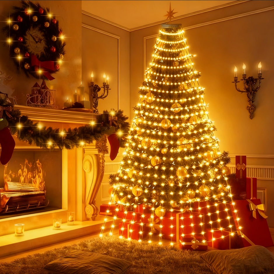 HKM-663187 Remote Controlled LED Christmas Light Strings - Colorful & Warm White Options, USB Powered Decorations