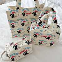 HKM-6632125 Cartoon Print Cotton Handbag for Pet Storage - Multiple Designs Available
