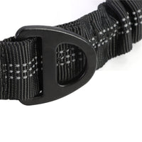 HKM-6633149 Adjustable Bungee Dog Leash with Reflective Stitches for Large and Medium Dogs, 4-6 Feet Length, Includes Car Seatbelt Clip