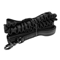 HKM-6633149 Adjustable Bungee Dog Leash with Reflective Stitches for Large and Medium Dogs, 4-6 Feet Length, Includes Car Seatbelt Clip
