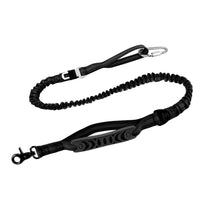 HKM-6633149 Adjustable Bungee Dog Leash with Reflective Stitches for Large and Medium Dogs, 4-6 Feet Length, Includes Car Seatbelt Clip