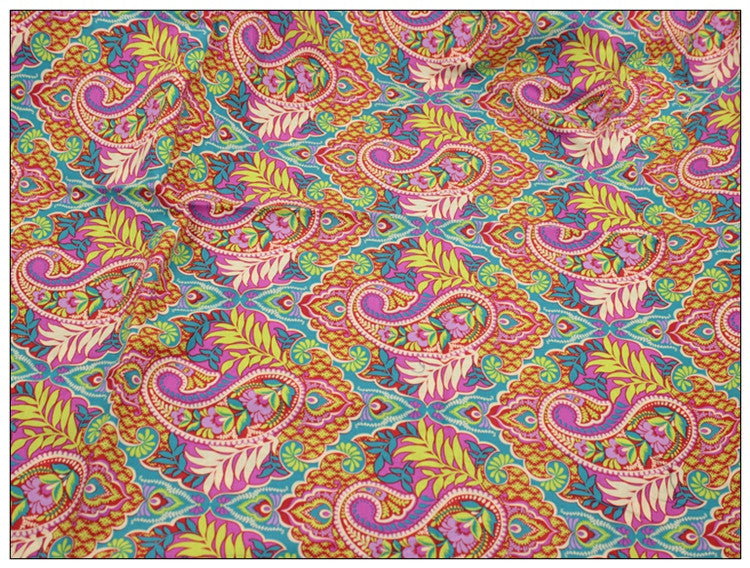 HKM-663379 Cotton Printed Fabric with Plant and Flower Design in Ginger - 50x150cm