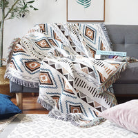 HKM-663379 Geometric Pattern Double-Sided Sofa Blanket Cover for Home Décor