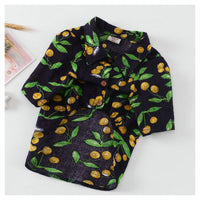 HKM-6634045 Casual Cotton Dog Shirt in Black, White, and Yellow - Various Sizes Available