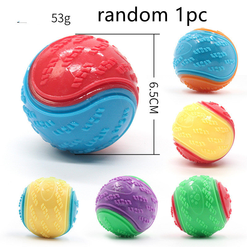 HKM-6634301 Durable Dog Molar Ball Toy for Playtime and Chewing, Random Color, Rubber Material