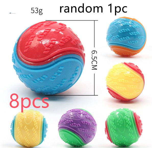 HKM-6634301 Durable Dog Molar Ball Toy for Playtime and Chewing, Random Color, Rubber Material