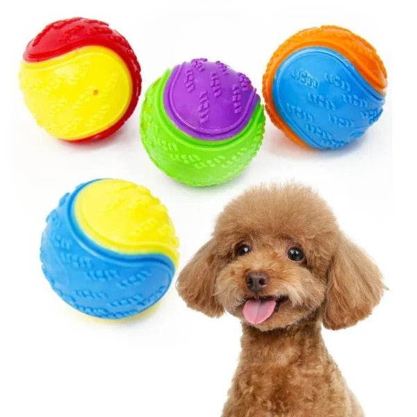 HKM-6634301 Durable Dog Molar Ball Toy for Playtime and Chewing, Random Color, Rubber Material