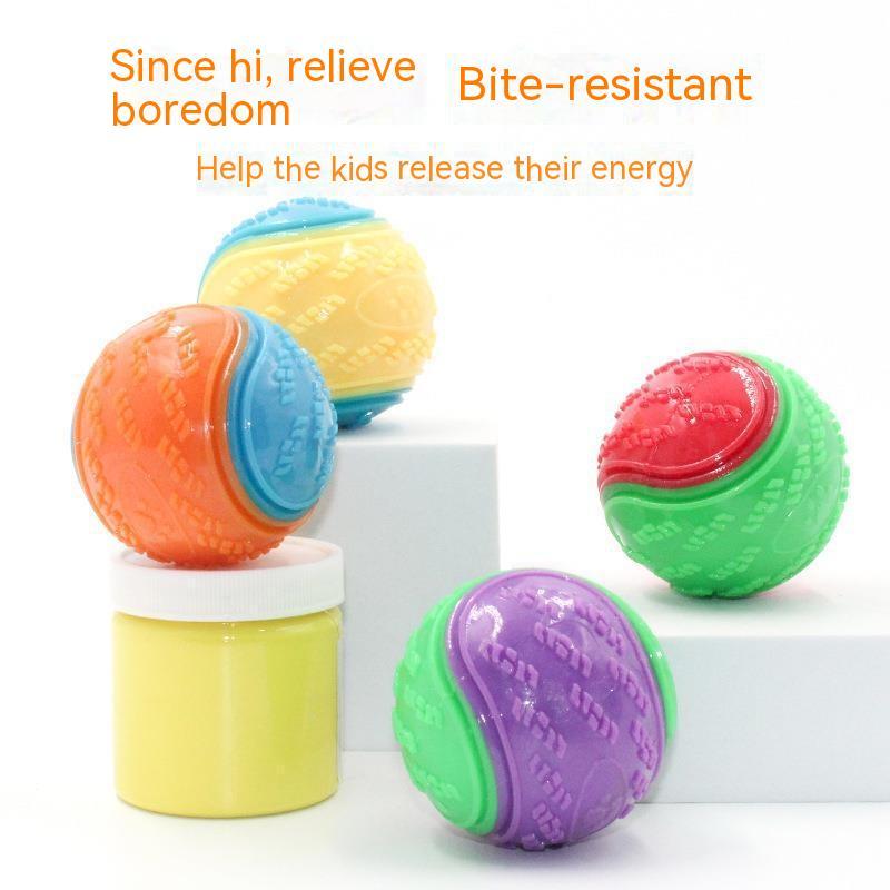 HKM-6634301 Durable Dog Molar Ball Toy for Playtime and Chewing, Random Color, Rubber Material