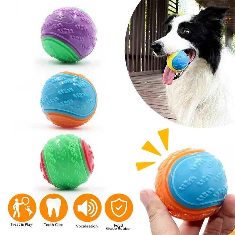 HKM-6634301 Durable Dog Molar Ball Toy for Playtime and Chewing, Random Color, Rubber Material