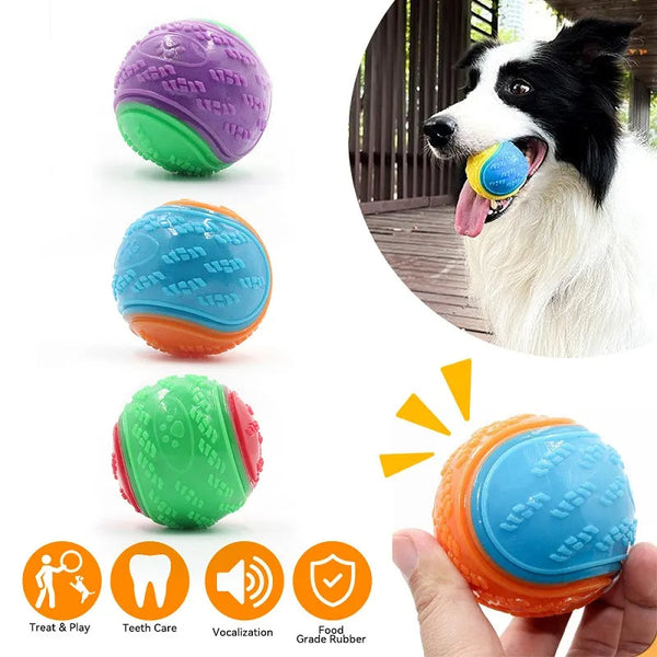 HKM-6634301 Durable Dog Molar Ball Toy for Playtime and Chewing, Random Color, Rubber Material