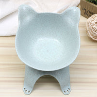 HKM-6635837 Cartoon Cat Ears Cat Paw Design Single Pet Food Bowl - Easy to Clean, Comfortable Eating Angle