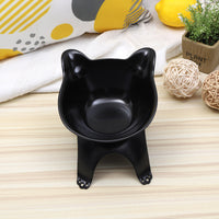 HKM-6635837 Cartoon Cat Ears Cat Paw Design Single Pet Food Bowl - Easy to Clean, Comfortable Eating Angle