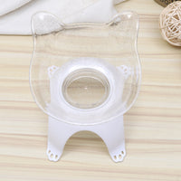 HKM-6635837 Cartoon Cat Ears Cat Paw Design Single Pet Food Bowl - Easy to Clean, Comfortable Eating Angle