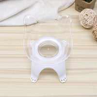 HKM-6635837 Cartoon Cat Ears Cat Paw Design Single Pet Food Bowl - Easy to Clean, Comfortable Eating Angle