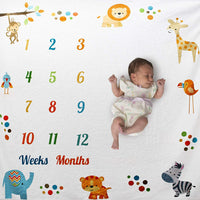HKM-663635 Baby Full Moon Photography Backdrop Cloth - Polyester, 100x100cm, Cartoon Animal Design