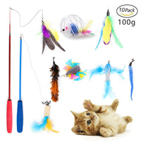 HKM-6636477 Cat Toy Set with 21 Plush Bite Toys and Funny Cat Stick